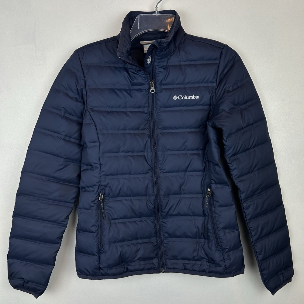 Columbia Puffer Jacket Womens XXS 650 Fill Power Down Blue Winter Coat